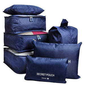 6 Pcs Travel Packing Cubes Set | Lightweight Luggage Organizers with Laundry & Toiletry Bags for Suitcase Storage (Blue)