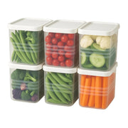 Pack of 6 Fridge Storage Containers | Stackable Airtight Food Organizer Boxes