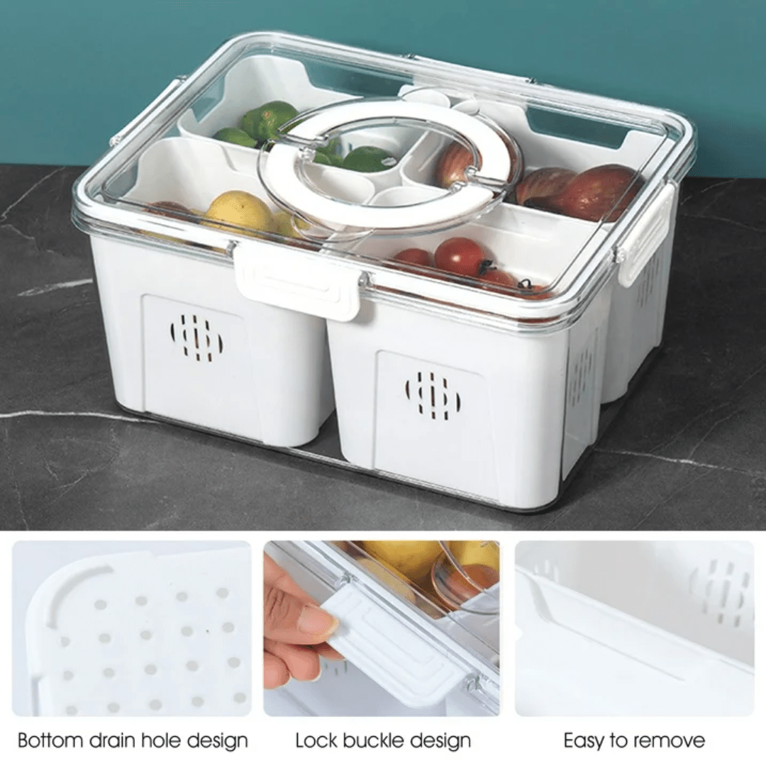 Airtight Storage Containers with 4 Compartments | Fresh, Mess-Free Food Organizer