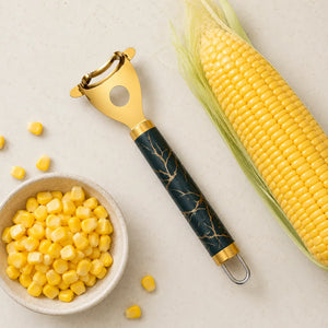 Stainless Steel Corn Peeler with Ultra Sharp Blades | Corn Kernel Remover, Cob Stripper & Corn Cutter Tool | Ergonomic Handle