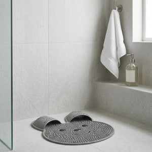 Rabbit Shape Silicone Foot Scrubber Mat for Shower | Non-Slip Foot Cleaner with Suction Cups | Exfoliating Massage Mat for Dry Skin & Cracked Heels