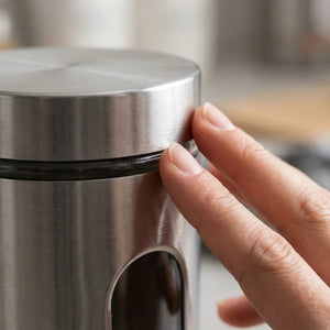 550ml Airtight Glass Storage Jar with Stainless Steel Lid | Clear Food Storage Canister for Kitchen