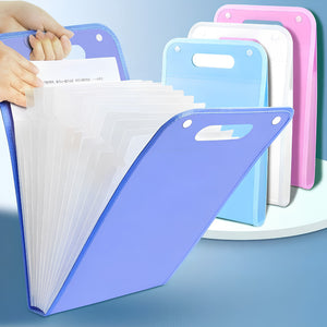 13 Pocket Expanding File Folder | Portable A4 Document Organizer with Handle for Office, School & Home Use,multi color 1 pcs