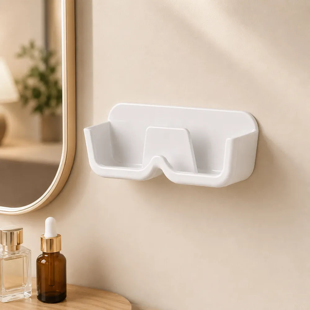 Wall-Mounted Glasses Holder & Sunglasses Organizer | No-Drill Self-Adhesive Eyewear Storage Box | Plastic Specs Display Case