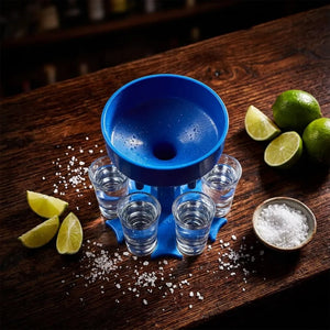 6 Shot Glass Dispenser with 6 Glasses | Beverage & Drink Dispenser Holder for Home Bar, Parties & Gatherings