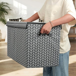 Foldable Storage Box with Lid | Multi-Purpose Clothes, Toys & Wardrobe Organizer Bin