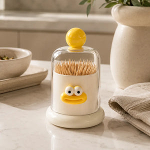 Transparent Cotton Buds & Toothpick Holder with Lid | Cotton Swab Dispenser & Bathroom Vanity Organizer for Makeup & Kitchen