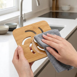 Wooden Bamboo Pot Mat | Spiral Design Heat-Resistant Trivet & Table Coaster | Eco-Friendly Hot Pot Stand for Kitchen & Dining