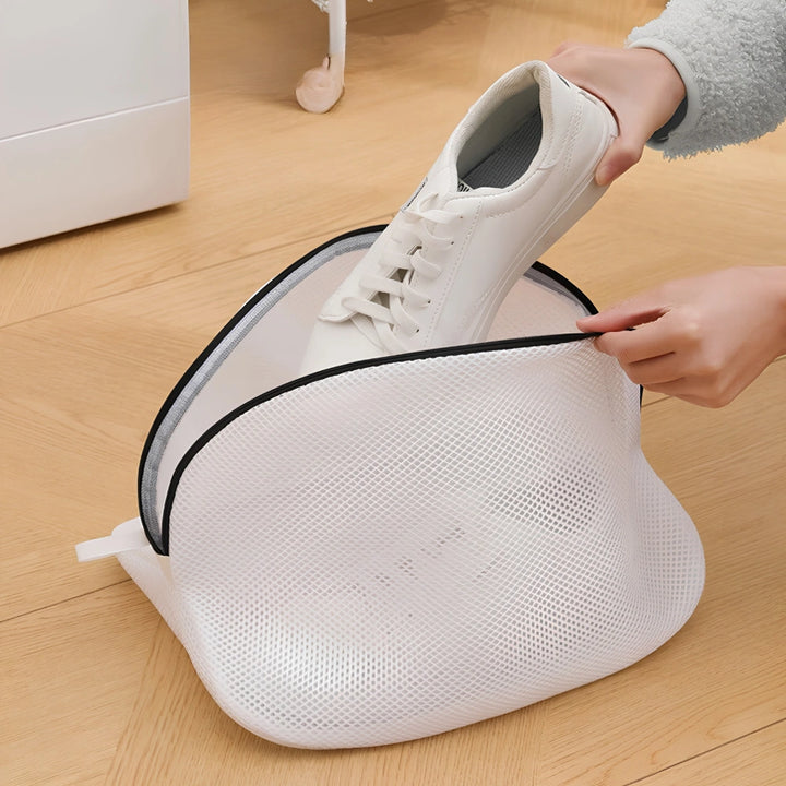 Shoe Washing Bag for Washing Machine | Durable Mesh Laundry Bag for Safe Shoe Cleaning (White)