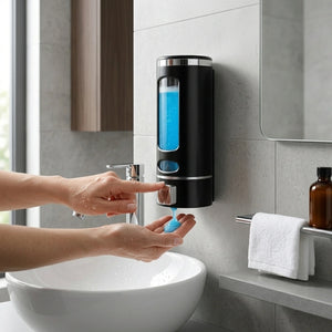 Wall Mounted Liquid Hand Wash Soap Dispenser | Refillable Manual Pump Dispenser for Bathroom & Kitchen