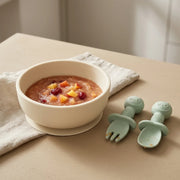Silicone Baby Spoon & Fork Set | Soft Tip Self-Feeding Utensils for Babies & Toddlers