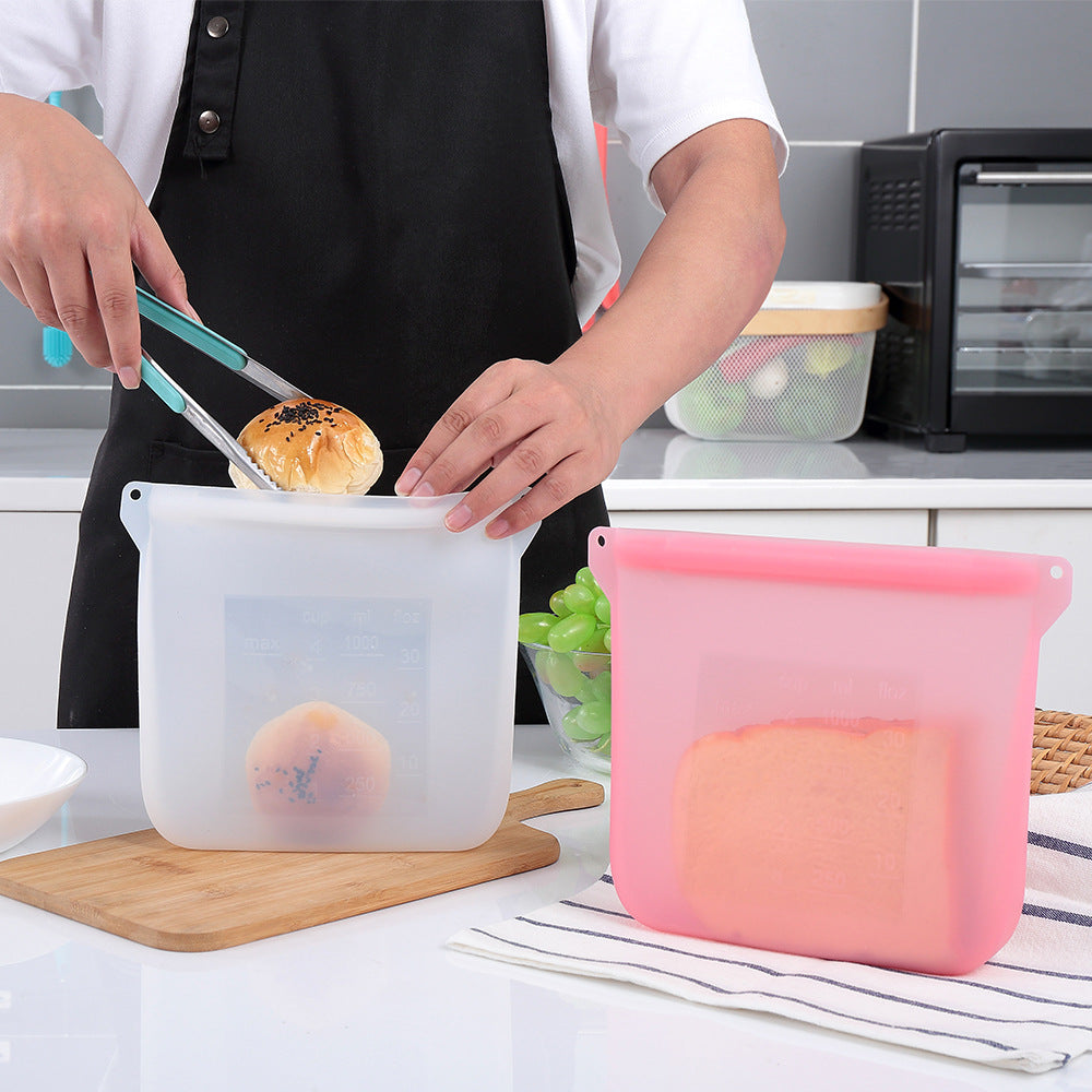 Reusable Silicone Food Storage Bags - Airtight, Microwave & Freezer Safe, BPA-Free Food Grade Containers