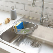 Stainless Steel Sink Corner Strainer Basket | Triangle Kitchen Sink Drain Shelf Organizer | Rustproof Corner Rack for Sponge & Scrubber Storage