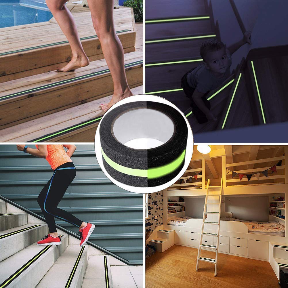 Anti-Slip Safety Grip Tape with High Visibility Glow , Ideal For Stairs & Floors-2 Inch x 5 Meters