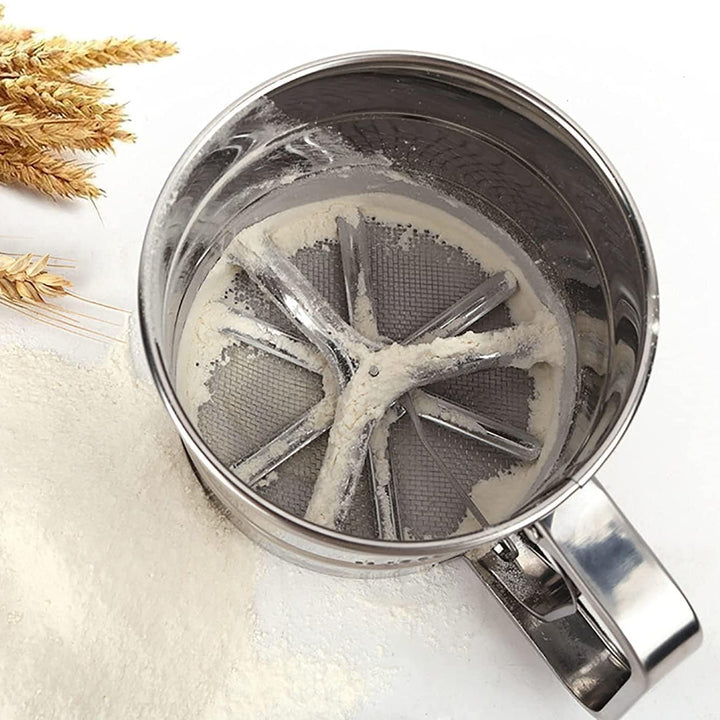 Heavy Duty Stainless Steel Flour Sifter with Handle – Baking Essentials