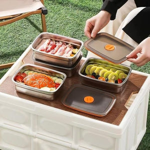 316 Stainless Steel Food Storage Container with Lid | Leakproof & Microwave Safe (1-