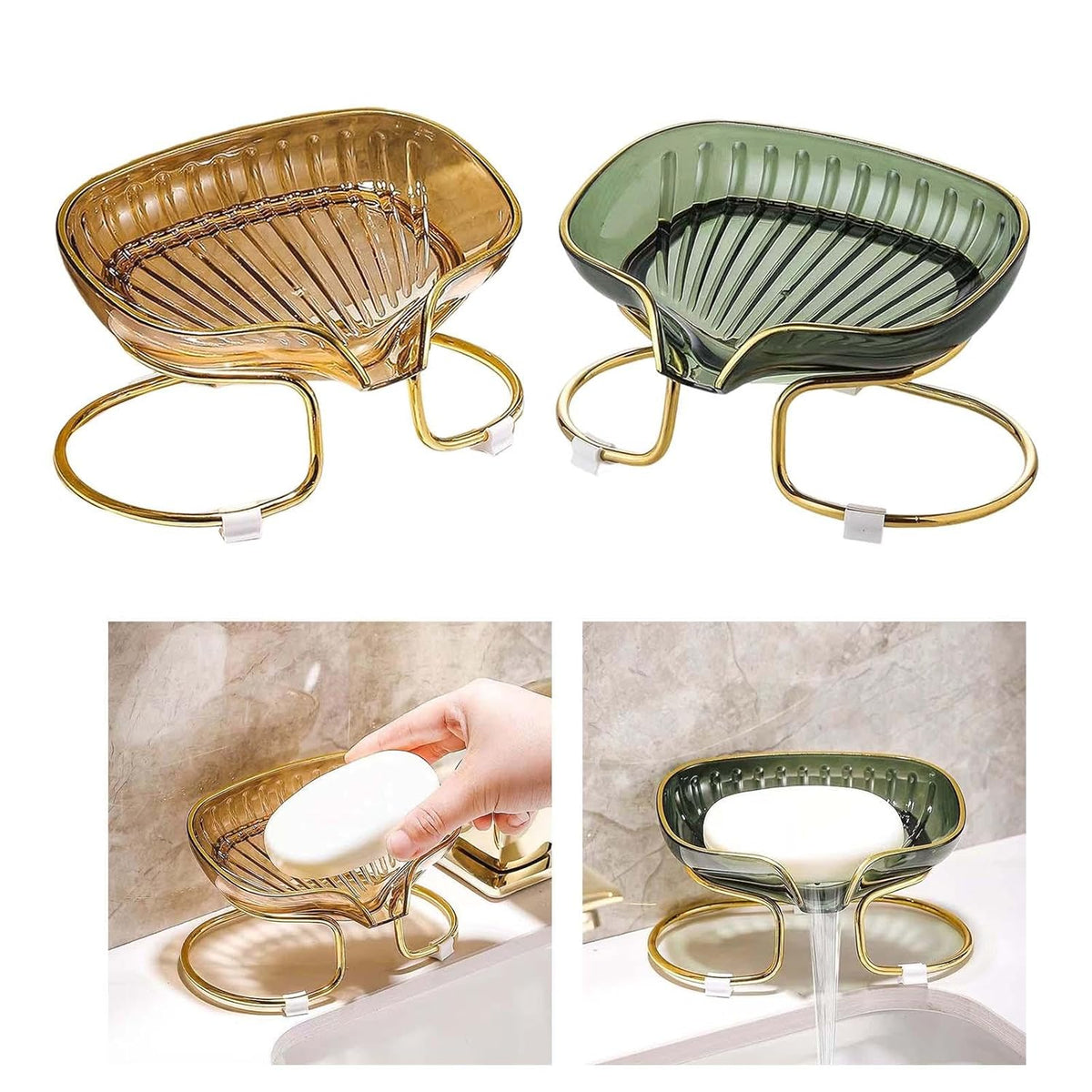 Drain Soap Dish Holder | Bathroom Shower Soap Box with Drain Tray