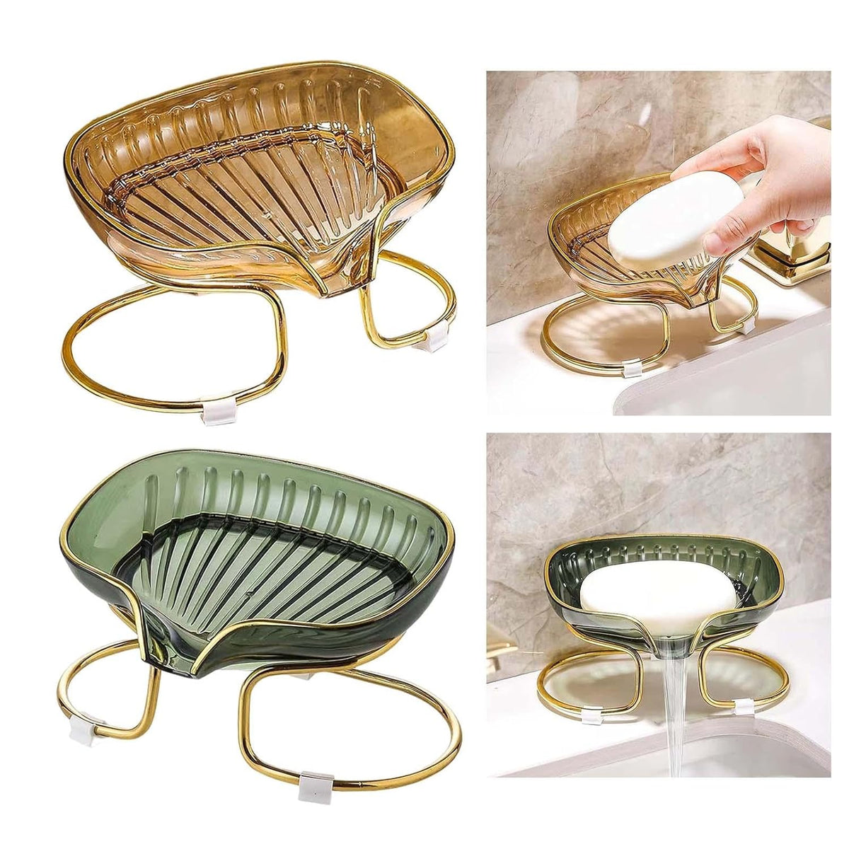 Drain Soap Dish Holder | Bathroom Shower Soap Box with Drain Tray
