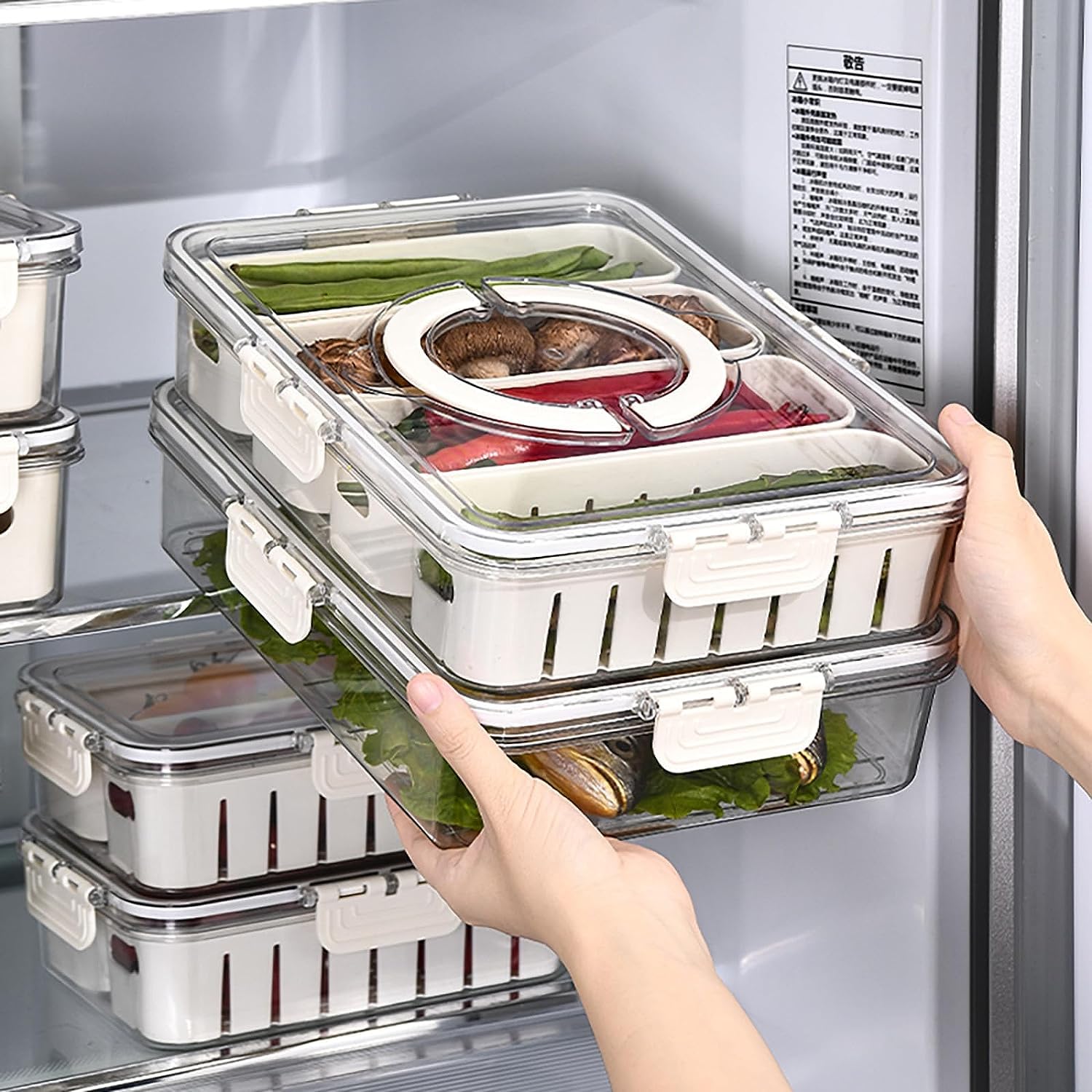Multi Compartments Food Storage Box (4 Compartment) | Airtight Snack Storage Container