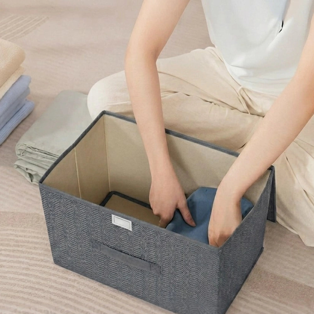 Foldable Storage Box with Lid | Multi-Purpose Clothes, Toys & Wardrobe Organizer Bin