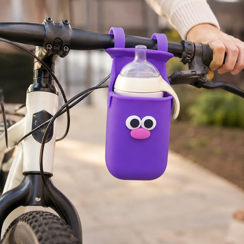 Universal Silicone Cup Holder for Stroller & Bicycle | Flexible Bottle Holder for Wheelchair, Pool Chair & Outdoor Travel