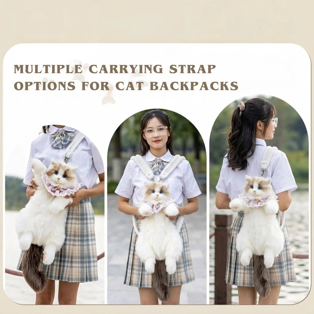 Cute 3D Ragdoll Cat Backpack Bag | Plush Stuffed Animal Shoulder Bag for Girls & Women