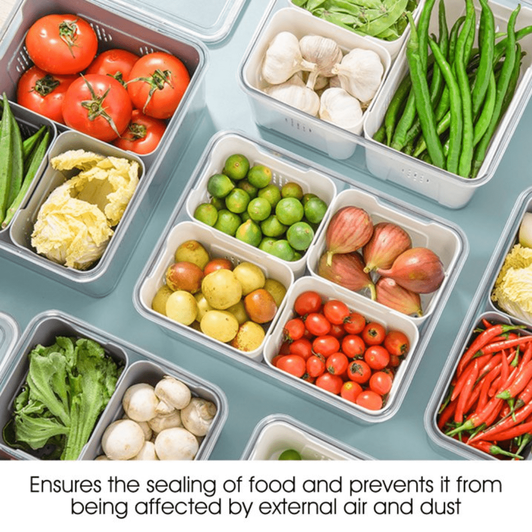 Airtight Storage Containers with 4 Compartments | Fresh, Mess-Free Food Organizer