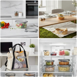 Airtight Clip-Lock Food Storage Containers 1800 ml (Set of 6) | Leakproof Fridge & Kitchen Organizer Boxes