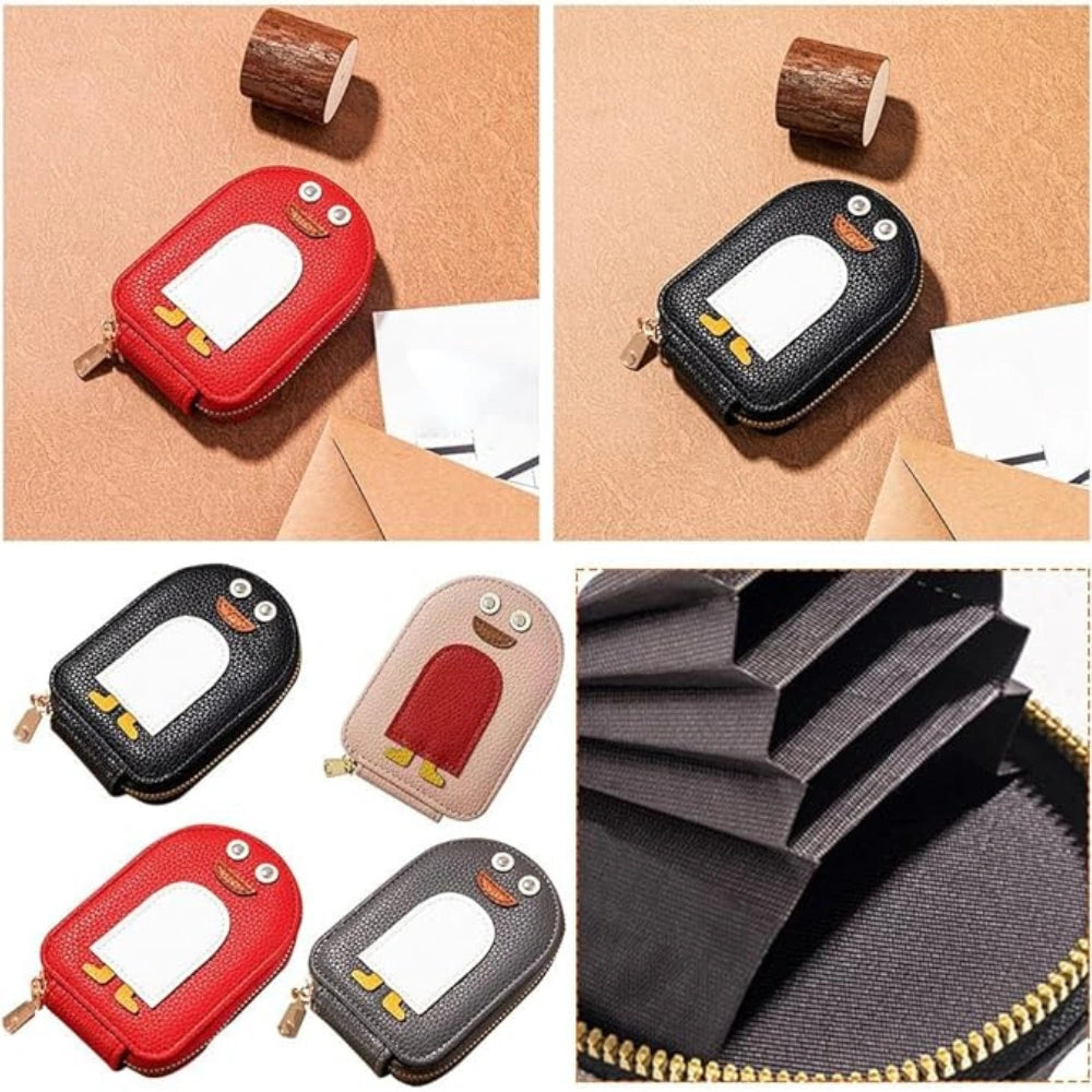 Penguin Mini Storage Leather Pouch | Cute Coin, AirPods, Lipstick & Jewellery Organizer Pocket Case