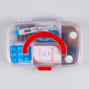 Portable Medical First Aid Box with Handle | Multipurpose Medicine Storage Organizer Container with Secure Lock Lid