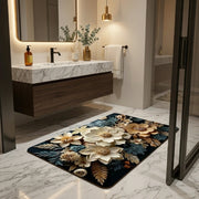 Luxury 3D Floral Door Mat | Anti-Slip Washable Bathroom & Entrance Floor Rug