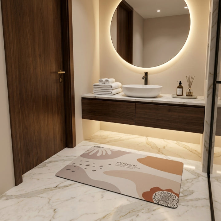 Abstract Minimalist Bathroom Floor Mat | Soft Non-Slip Absorbent Bath Rug Modern Decorative Bathroom Door Mat Quick Dry Washable Floor Carpet