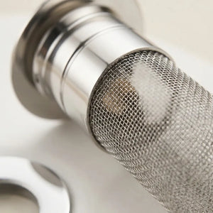 Stainless Steel Push Button Sink Strainer & Drain Stopper | Rustproof Wash Basin Filter for Kitchen, Bathroom & Utility Sinks