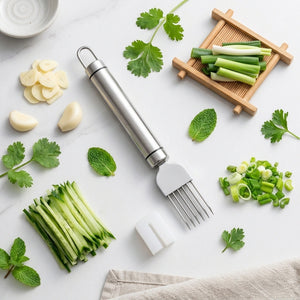 6-Blade Stainless Steel Vegetable Grater & Scallion Cutter | Onion, Herbs & Vegetable Shredder | Multi-Blade Chopping Knife