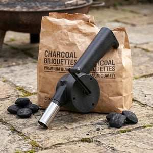 BBQ Fan Air Blower Manual Hand Crank Powered Barbecue Grill Tool Fire Starter for Outdoor Picnic Cooking Charcoal Campfire Fireplace