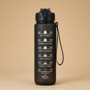 HydraTrack 1000ml Motivational Water Bottle – BPA Free, Leakproof & Unbreakable | Time Marker, Straw, Sipper, Carry Strap & Stickers | Sports Water Bottle for Gym, Office, Travel & Outdoor Activities