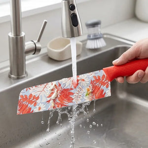 3PCS Printed Kitchen Knife Set | Stainless Steel Multipurpose Knives with Grip Handles | Floral Blade Design for Cutting & Slicing