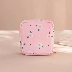 Sanitary Pad Storage Bag Portable Period Pouch Menstrual Organizer with Zipper multicolor