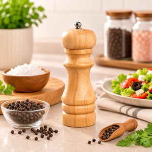 5-Inch Wooden Salt & Pepper Grinder Mill | Manual Spice Crusher for Salt, Black Pepper & Seasonings | Kitchen & Dining Table
