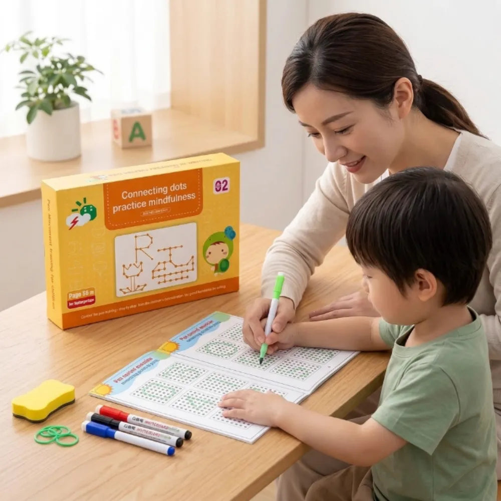 Magical Reusable Tracing Workbook Set for Kids | Alphabet, Numbers & Pen Control Handwriting Practice Book | Preschool Early Learning Educational Toy