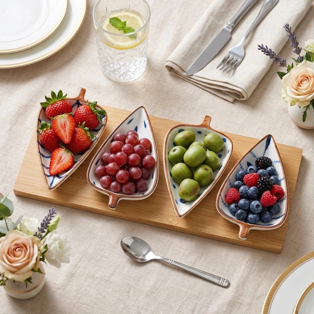 Multipurpose Snack Serving Dish with Compartments | Dry Fruit, Namkeen, Nuts, Candy & Fruit Serving Tray | Elegant Decorative Tableware for Home, Kitchen & Parties