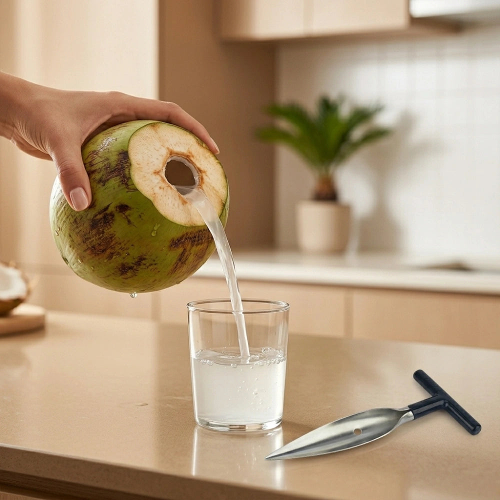 Stainless Steel Coconut Opener Tool | Coconut Water Opener & Driller | Heavy Duty Coconut Hole Punch for Tender & Green Coconuts