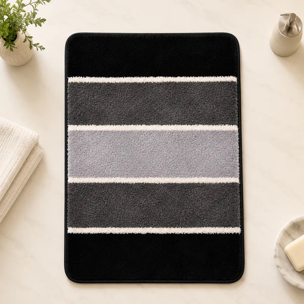 Anti-Skid Water Absorbent Door Mat 60x40 cm | Soft Microfiber Entrance Floor Mat for Bathroom, Living Room, Kitchen & Office | Dark Grey