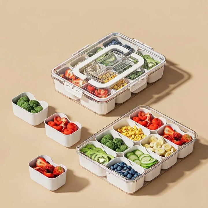 Snackle Storage Organizer – 8-Section Portable Snack Container with Adjustable Dividers