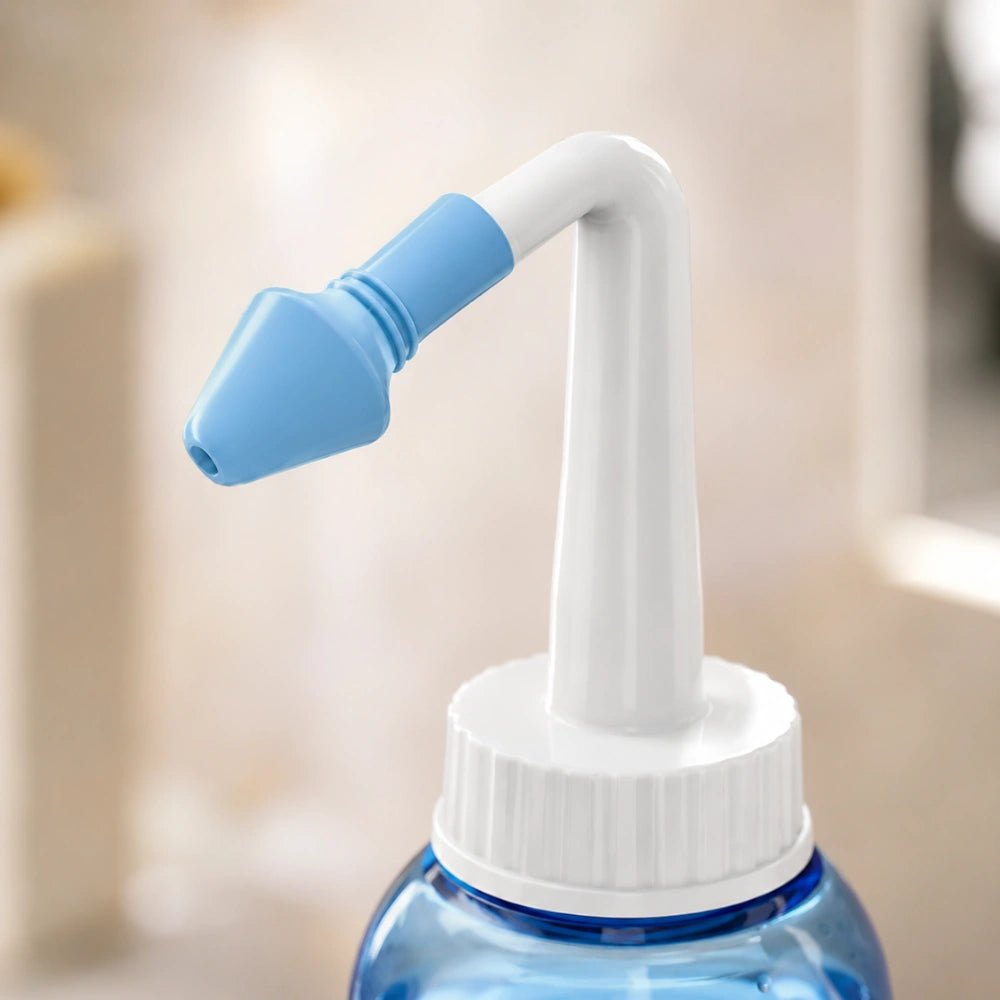 Nasal Wash Bottle | Pressure Nasal Irrigation & Nose Cleaner Bottle | Saline Nasal Rinse for Adults | Sinus & Nasal Cleansing Bottle