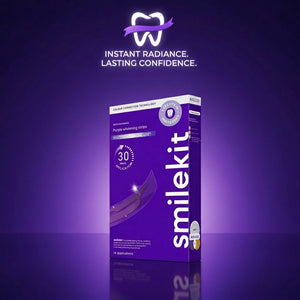 Purple Teeth Whitening Strips Kit | Enamel Safe Whitening Strips for Sensitive Teeth | Removes Yellow Stains & Whitens Teeth Fast | 7 Strip in pack 1