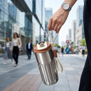 Digital Temperature Display Coffee Mug | 316 Stainless Steel Vacuum Insulated Travel Mug with Leakproof Lid | Double Wall Thermal Tumbler