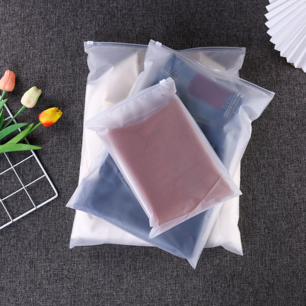 Transparent Travel Storage Bags Set of 5 | Airtight Zipper Pouches for Clothes, Toiletries & Multipurpose Packing Organizer
