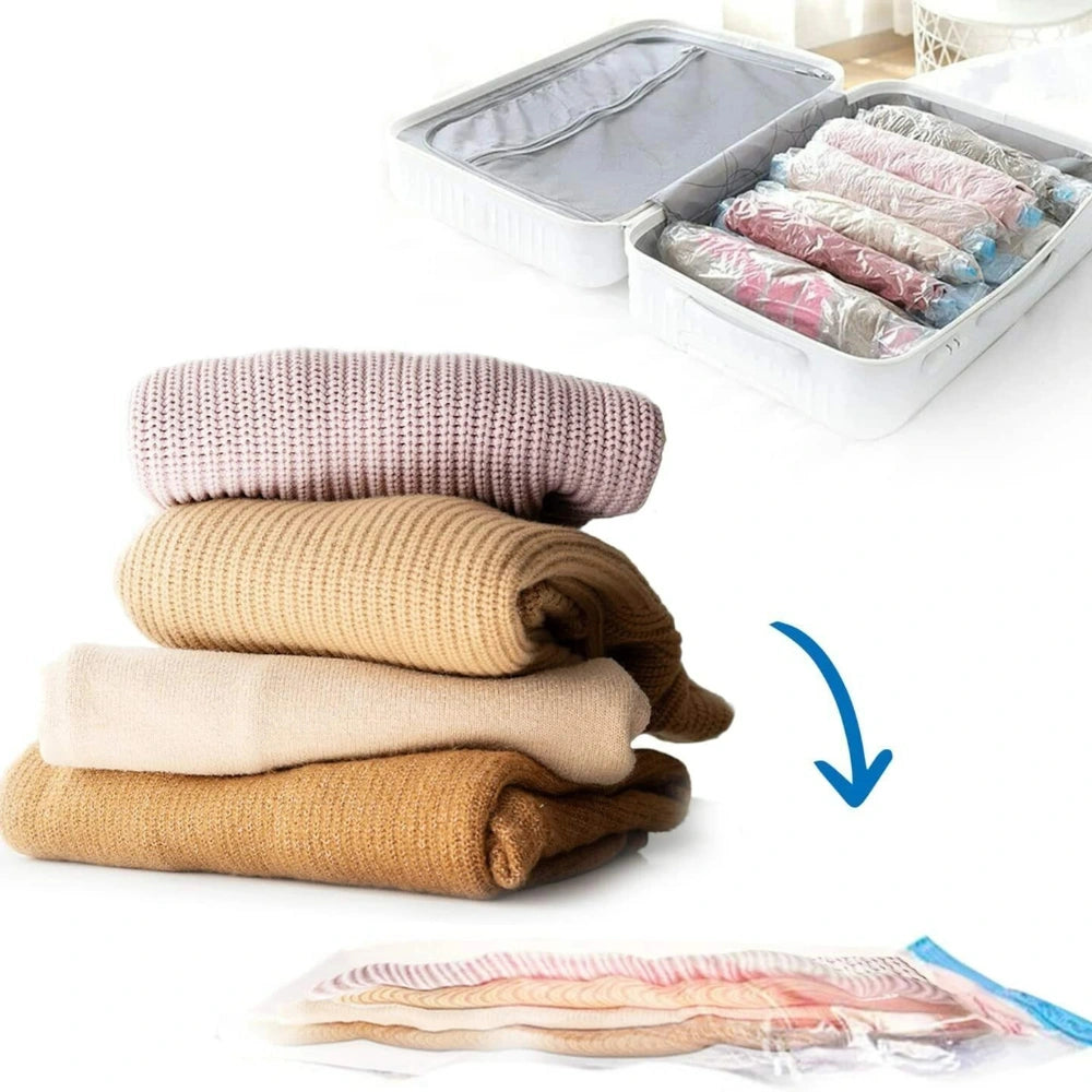 Vacuum Storage Bags 5 PCS with Pump Space Saver Compression Bags Reusable Organizer