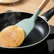 12-Piece Silicone Kitchen Utensil Set with Wooden Handles & Holder | Heat Resistant Non-Stick Cooking and Baking Tools